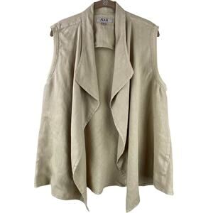 SOLD.   Flax 100% Linen Vest Size M Tan Beach Summer